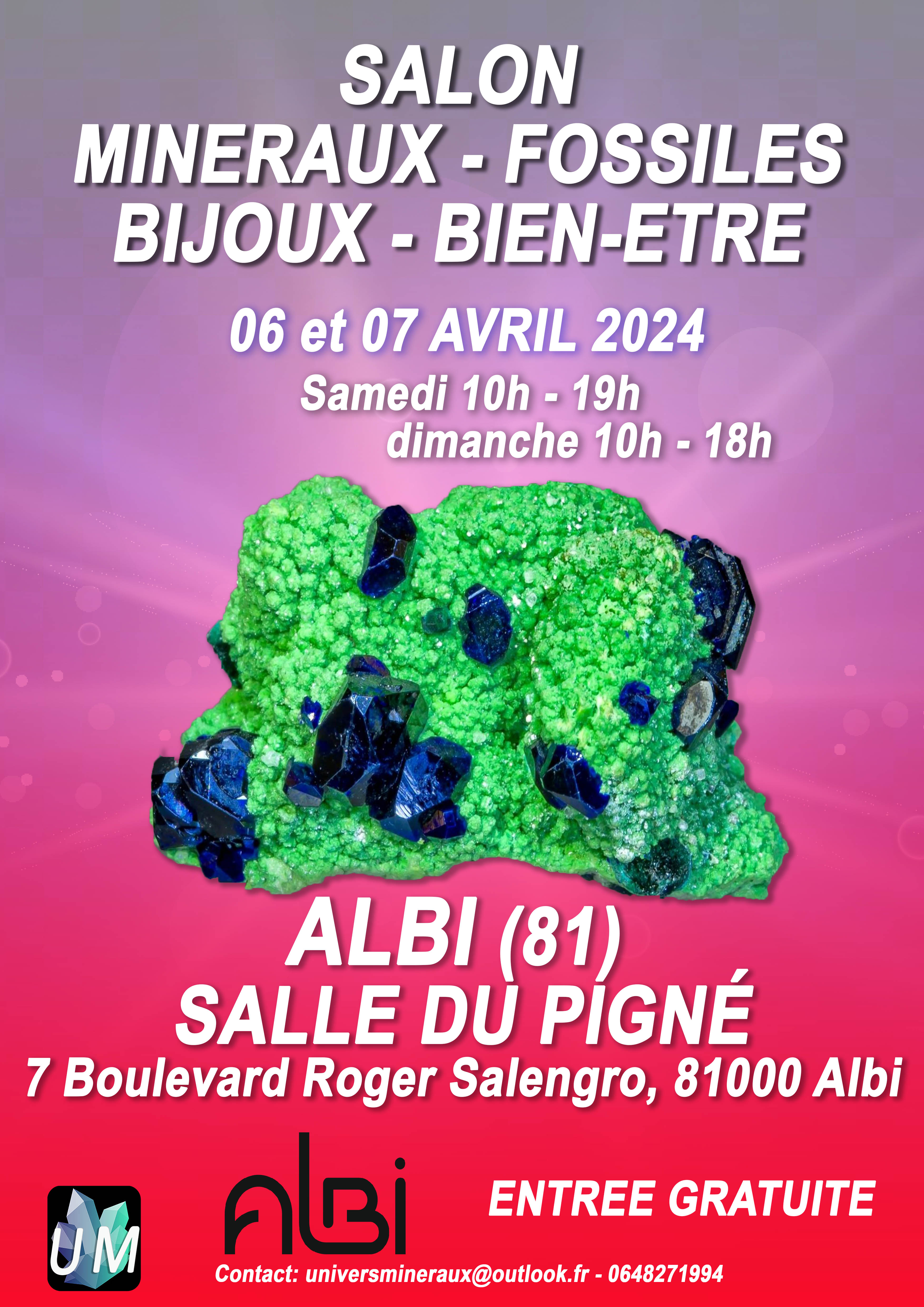 Salon minéraux, fossiles, bijoux de créateur et bien-être.
