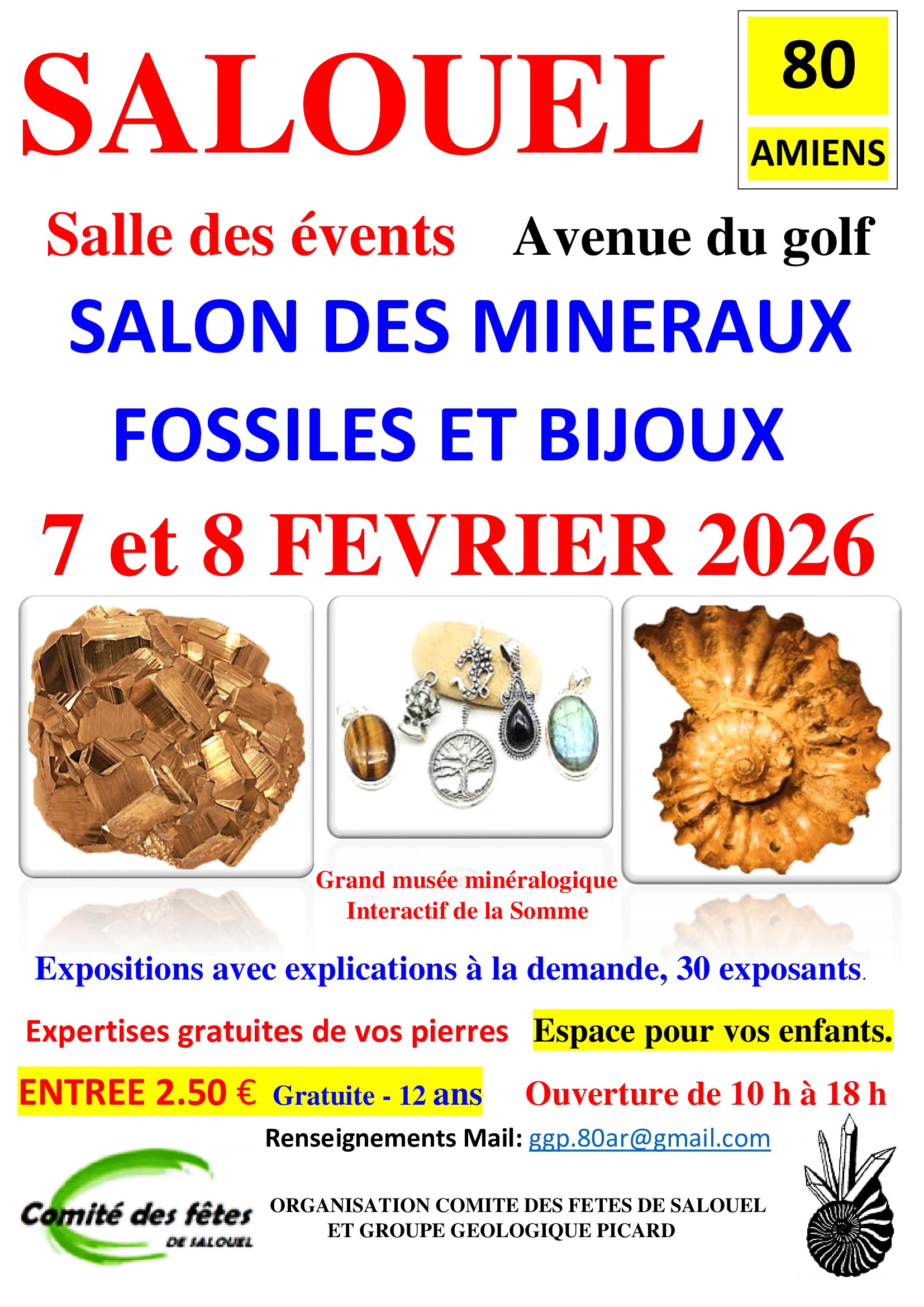 Salon des Minéraux, Fossiles, Bijoux de Salouel