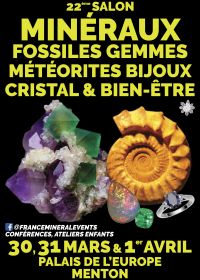 22e Mineral ShowMenton-evenement - Mineralen, fossielen, edelstenen, sieraden, kristal en welzijn