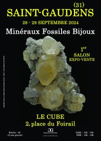 1e TENTOONSTELLING VAN FOSSIELE MINERALEN SIERADEN in SAINT-GAUDENS
