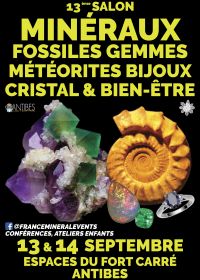 13e MinéralEvent-tentoonstelling in Antibes - Mineralen, fossielen, edelstenen, sieraden, kristal en welzijn