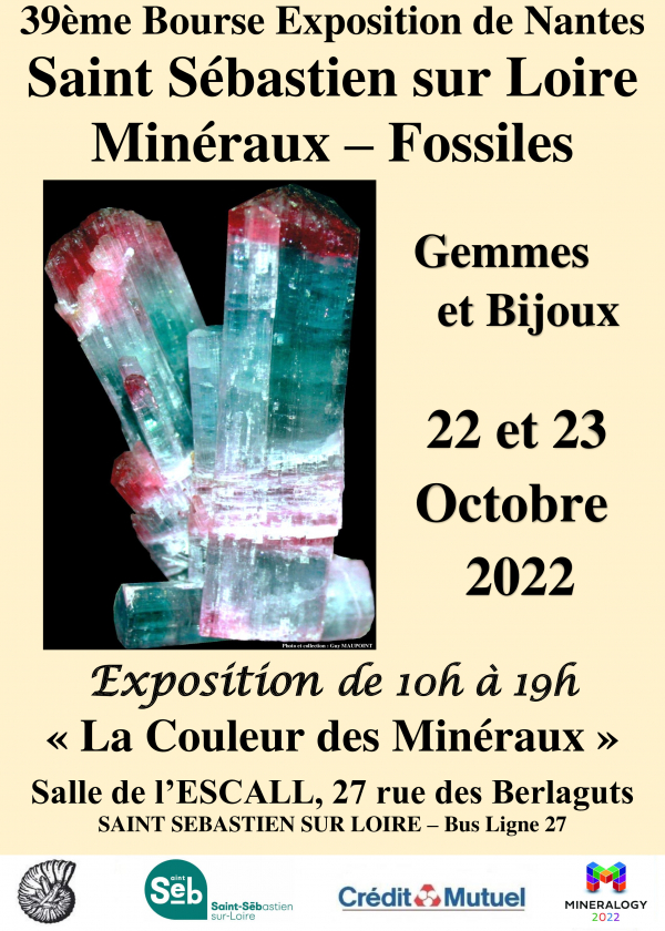 39e tentoonstelling en verkoop van mineralen, fossielen, juwelen en gebeeldhouwde stenen