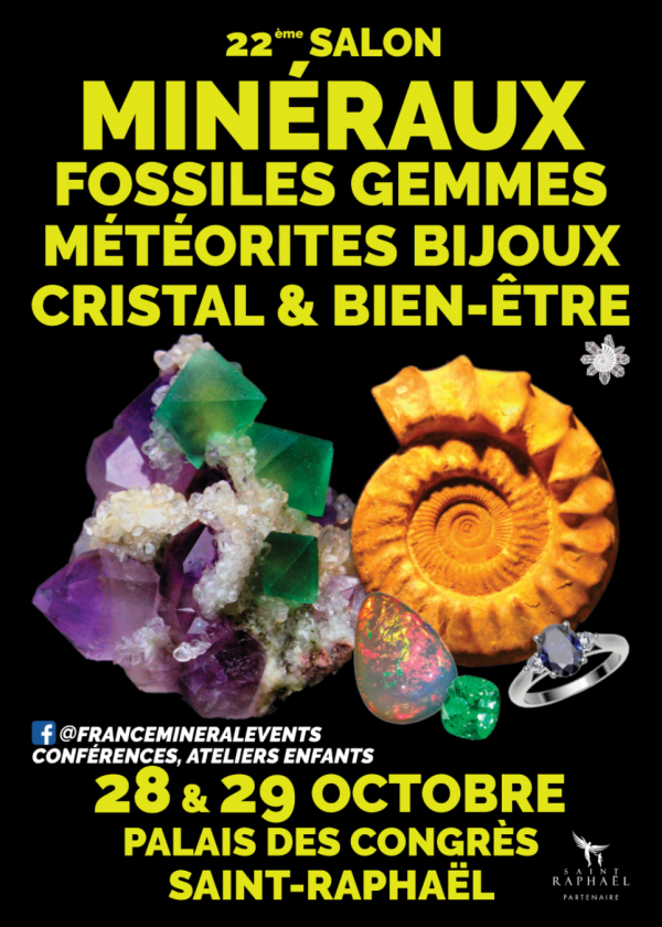 22e tentoonstelling van mineralen, fossielen, edelstenen en sieraden van Saint-Raphaël