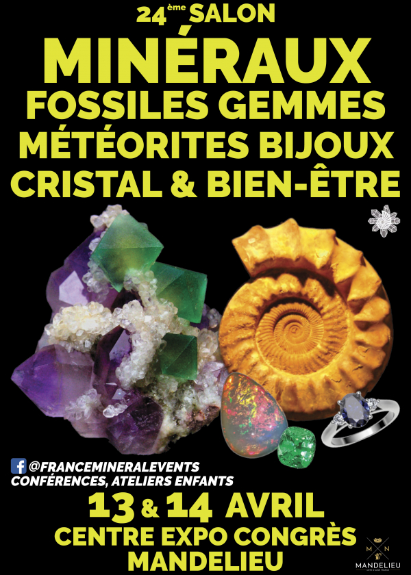 24e Mineral Show Mandelieu-evenement - Mineralen, fossielen, edelstenen, sieraden, kristal en welzijn