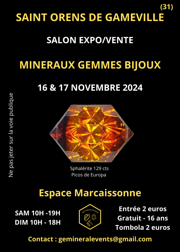 1e tentoonstelling over mineralen, edelstenen en sieraden in Saint Orens de Gameville