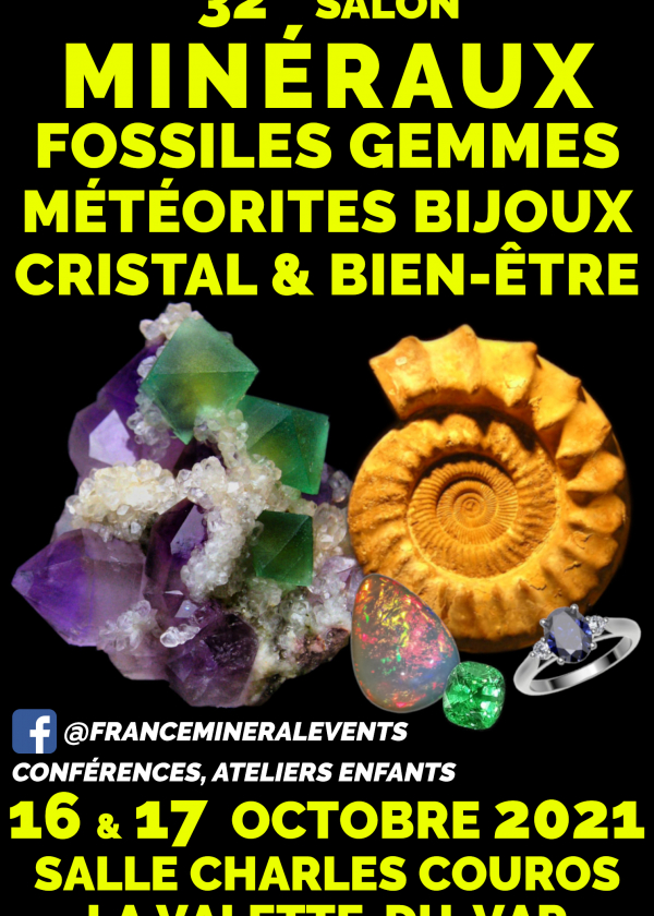 32e Mineralenbeurs Evenement La Valette-du-Var - Mineralen, Fossielen, Kristal & Welzijn, Edelstenen, Juwelen