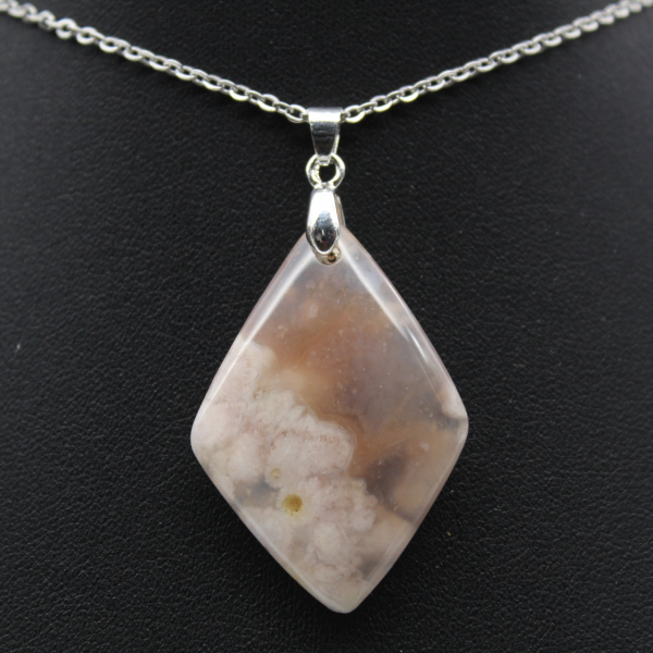 Bloem agaat diamant hanger