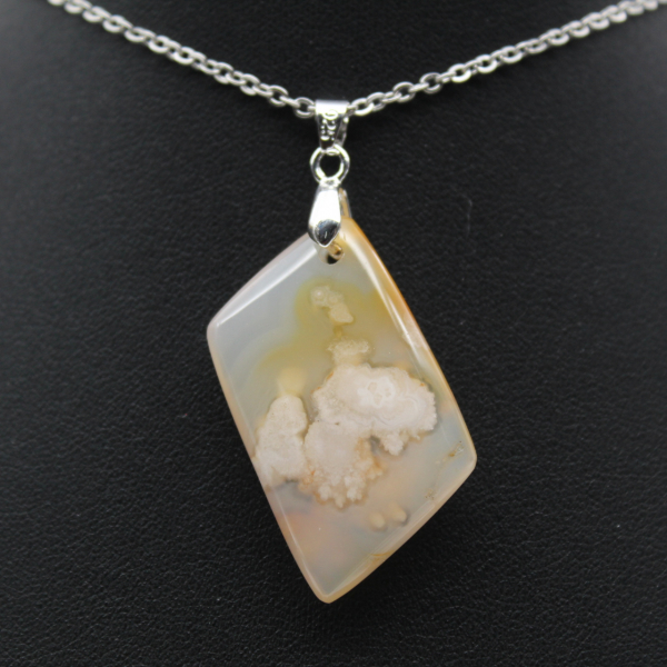 Bloem agaat diamant hanger