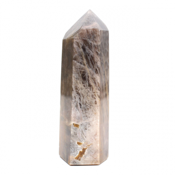 Microklien mineraalprisma - Authentieke zwarte maansteen