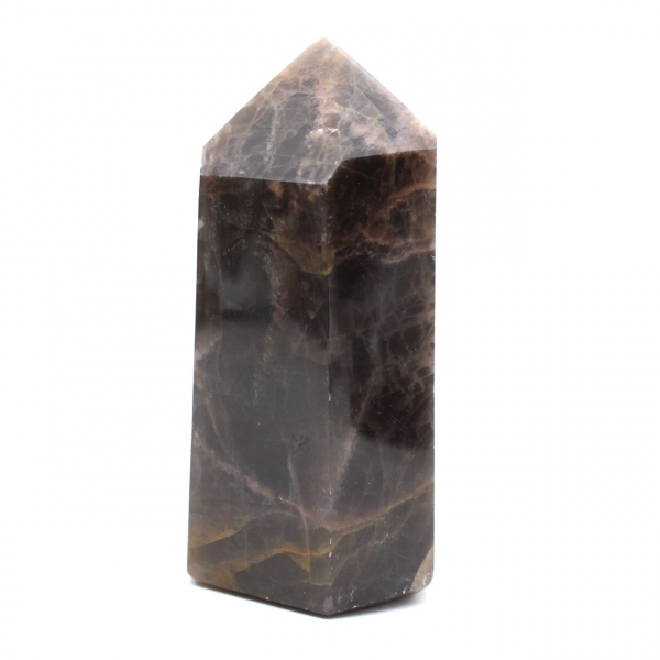 Zwarte maansteenprisma uit Madagaskar - Dichte microklien