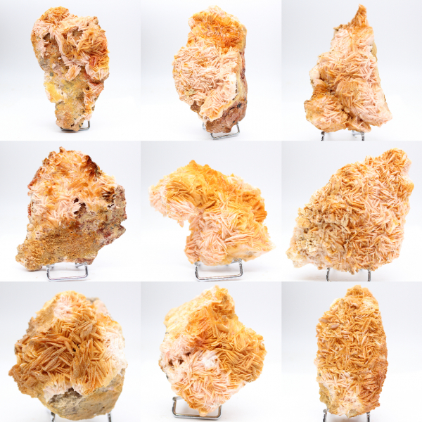 Exemplaar van Marokkaanse oranje bariet in natuurlijke kristallen.