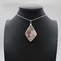 Bloem agaat diamant hanger