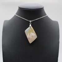 Bloem agaat diamant hanger