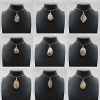 Bloem agaat druppel hanger