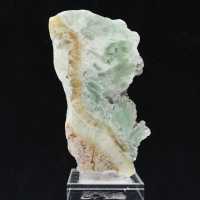 Groene aragoniet plak voor mineralenverzameling