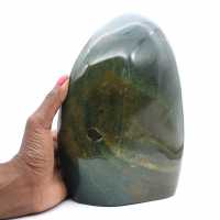 Gepolijste groene jaspis, grote decoratieve steen, Madagaskar