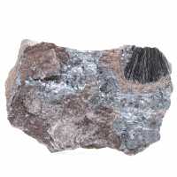 Pyrolusiet, authentiek exemplaar op matrix