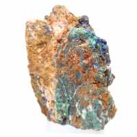 Malachiet en azuriet duo op matrix