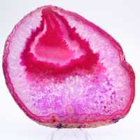 Gepolijste plak roze getinte agaat