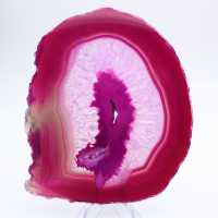 Roze getinte gepolijste agaatplak