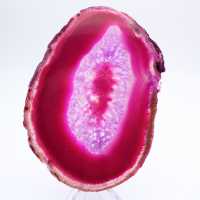 Gepolijste plak roze geverfde agaat