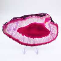 Dun plakje roze getinte agaat