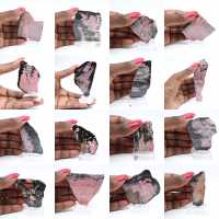 Gepolijste rhodoniet plak kwaliteitsdecoratiestuk