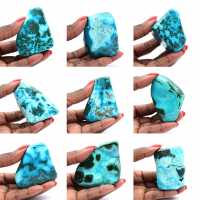 Gepolijste steen in Congo Chrysocolla