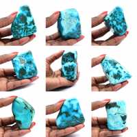 Gepolijste steen in Congo Chrysocolla