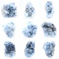 Blauwe celestietgeode, natuurlijke formatie in Madagaskar Blauwe celestietgeode, natuurlijke formatie in Madagaskar