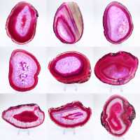 Gepolijste plak roze geverfde agaat