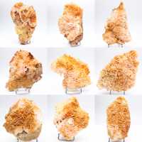 Exemplaar van Marokkaanse oranje bariet in natuurlijke kristallen.