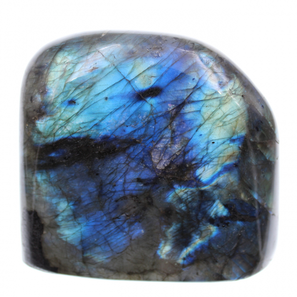 Blauw gepolijst blok labradoriet steen