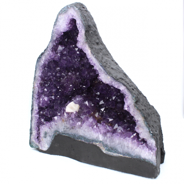 Amethist geode met calcietkristal