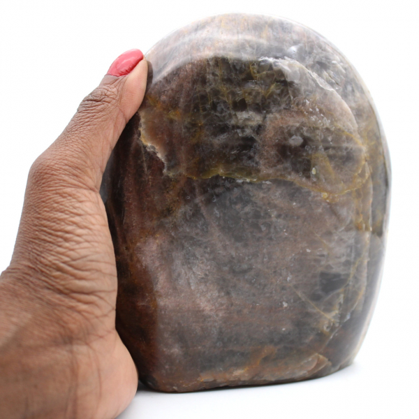 Zwarte maansteen microline siersteen uit Madagascar