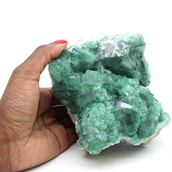 Gekristalliseerd natuurlijk groen fluoriet 1,5 kilo