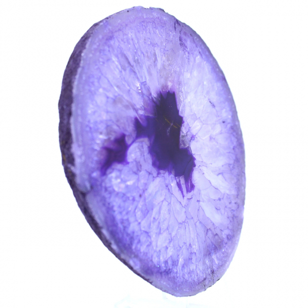 Plakje paarse agaat mineraal