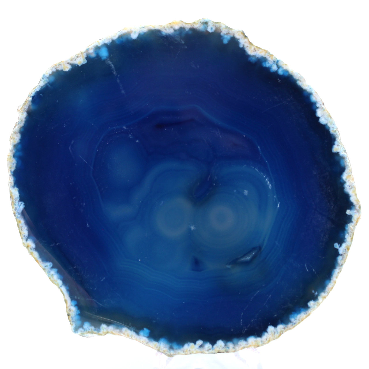 Plakje mineraal blauwe agaat