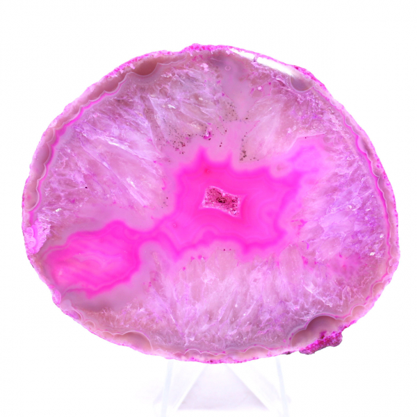 Schijfje roze agaat uit Brazilië