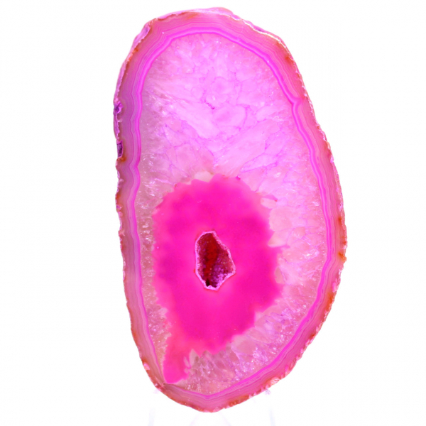 Plakje roze agaat