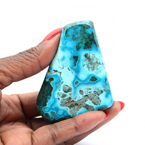 Gepolijst blok Congochrysocolla