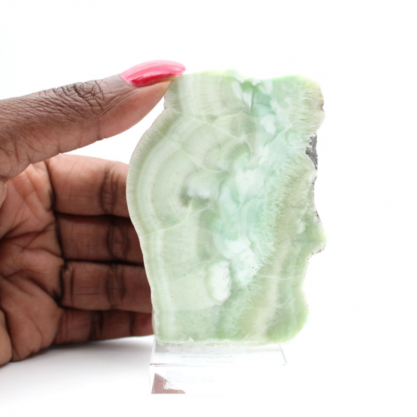 Natuurlijke groene aragoniet stenen plak Natuurlijke groene aragoniet stenen plak