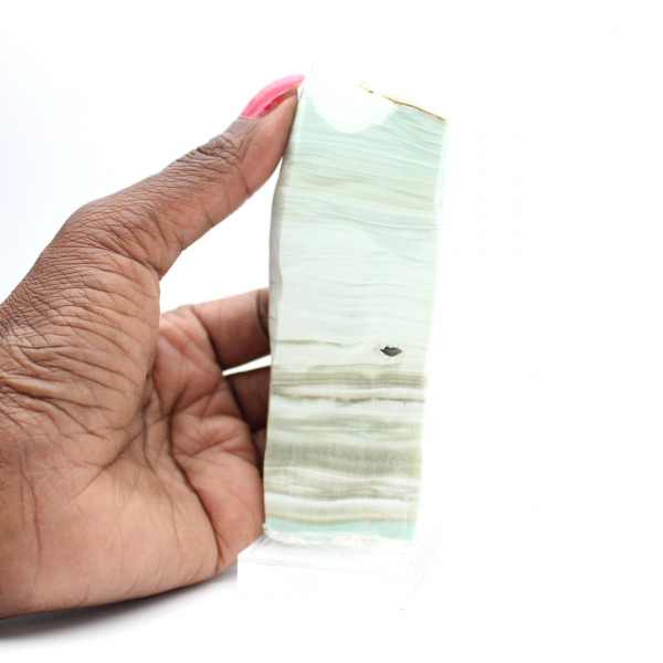 Groene aragoniet steen ideaal voor verzameling