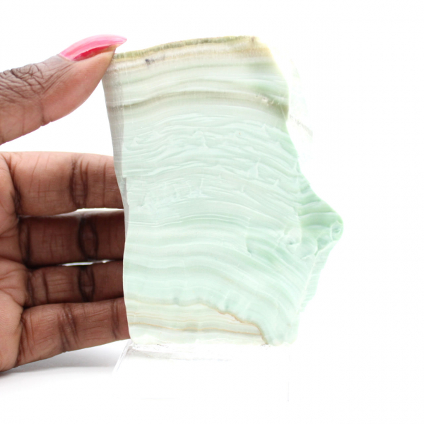 Gepolijste groene aragoniet plak kwaliteitsruw mineraal Gepolijste groene aragoniet plak kwaliteitsruw mineraal