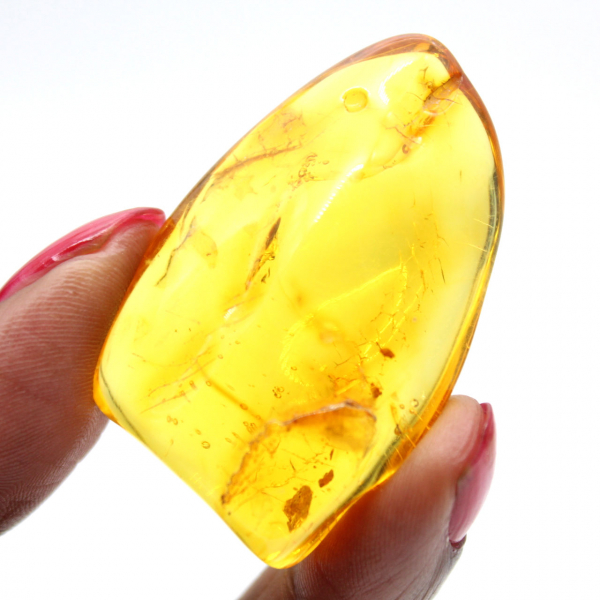 Gele barnsteenkiezel – Baltisch exemplaar, authentiek item