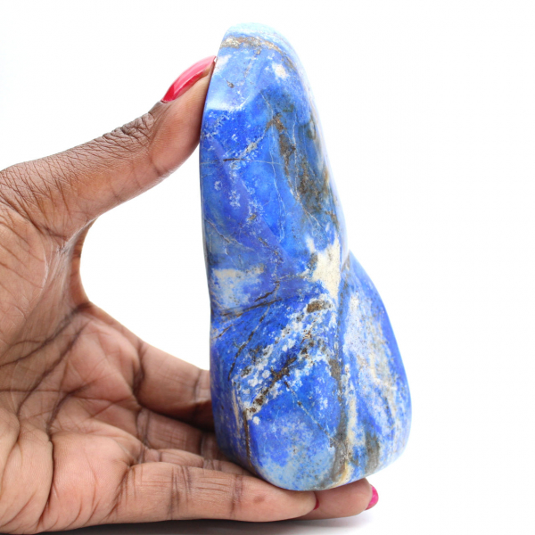 Diepblauwe lapis lazuli mineraalversiering uit Afghanistan