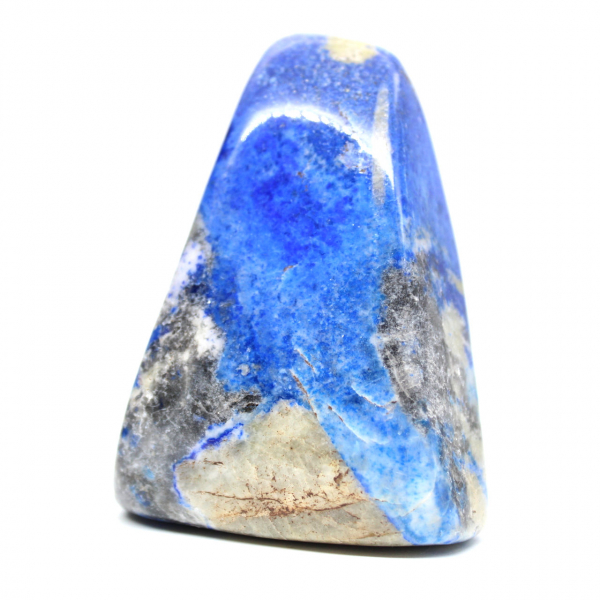 Lapis lazuli, gepolijst ornament met pyrietinsluitingen