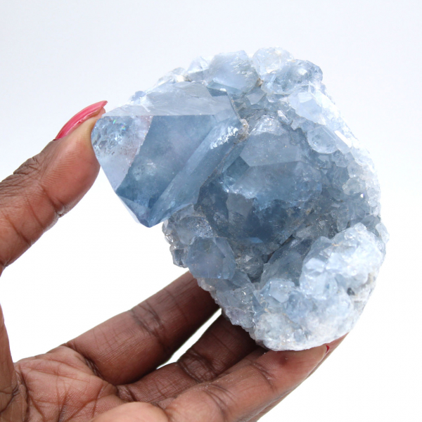 Blauwe celestien mineraalstuk uit Madagaskar