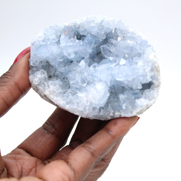 Blauwe celestiet kristalformatie Madagaskar