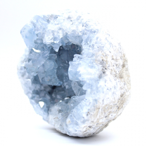 Decoratieve blauwe celestiengeode uit Madagaskar